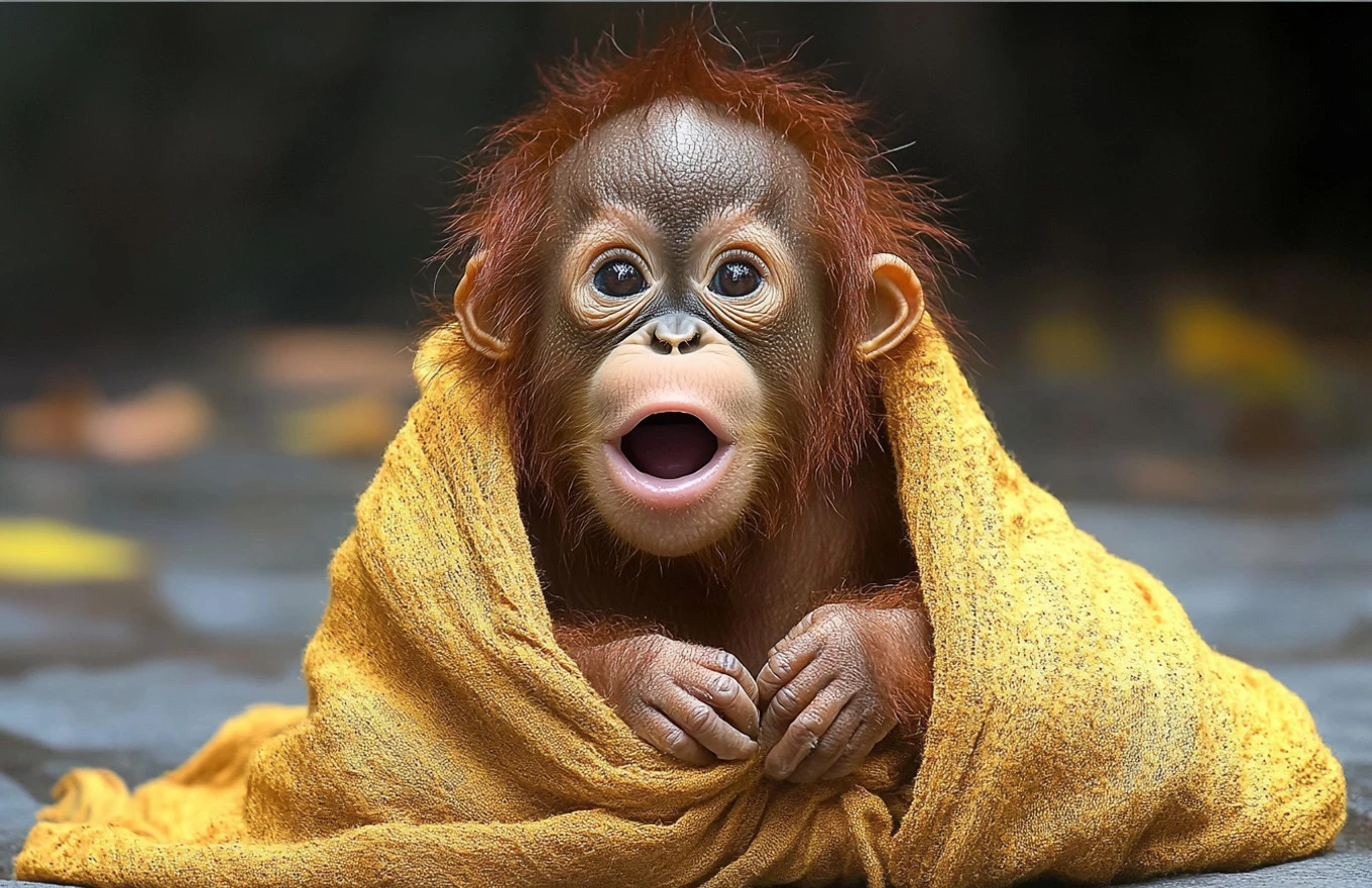 Baby Orangutan at the Safari Park