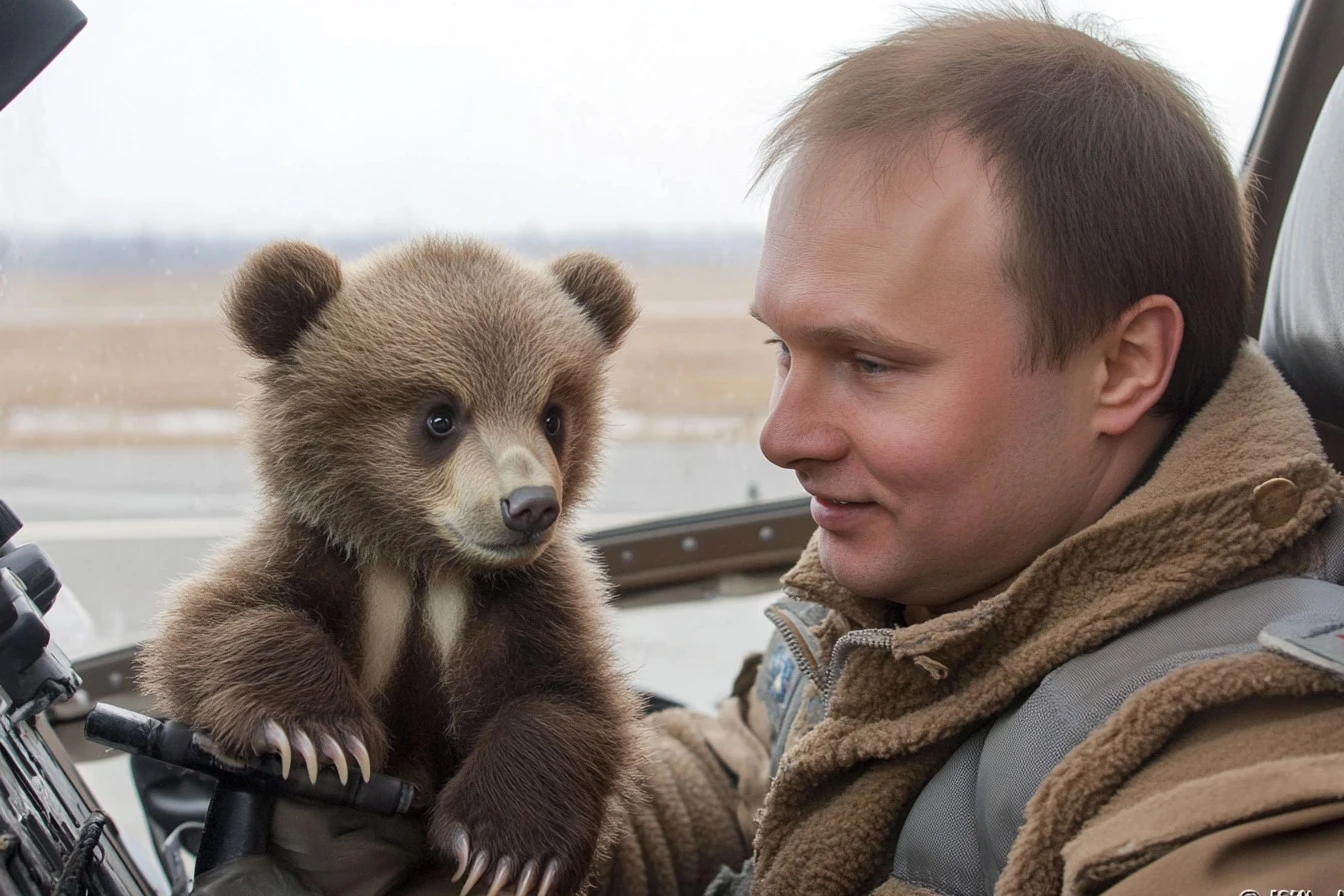 A pilot saves an abandoned bear cub