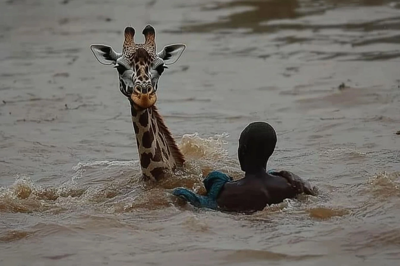 Save of a Drowning Giraffe