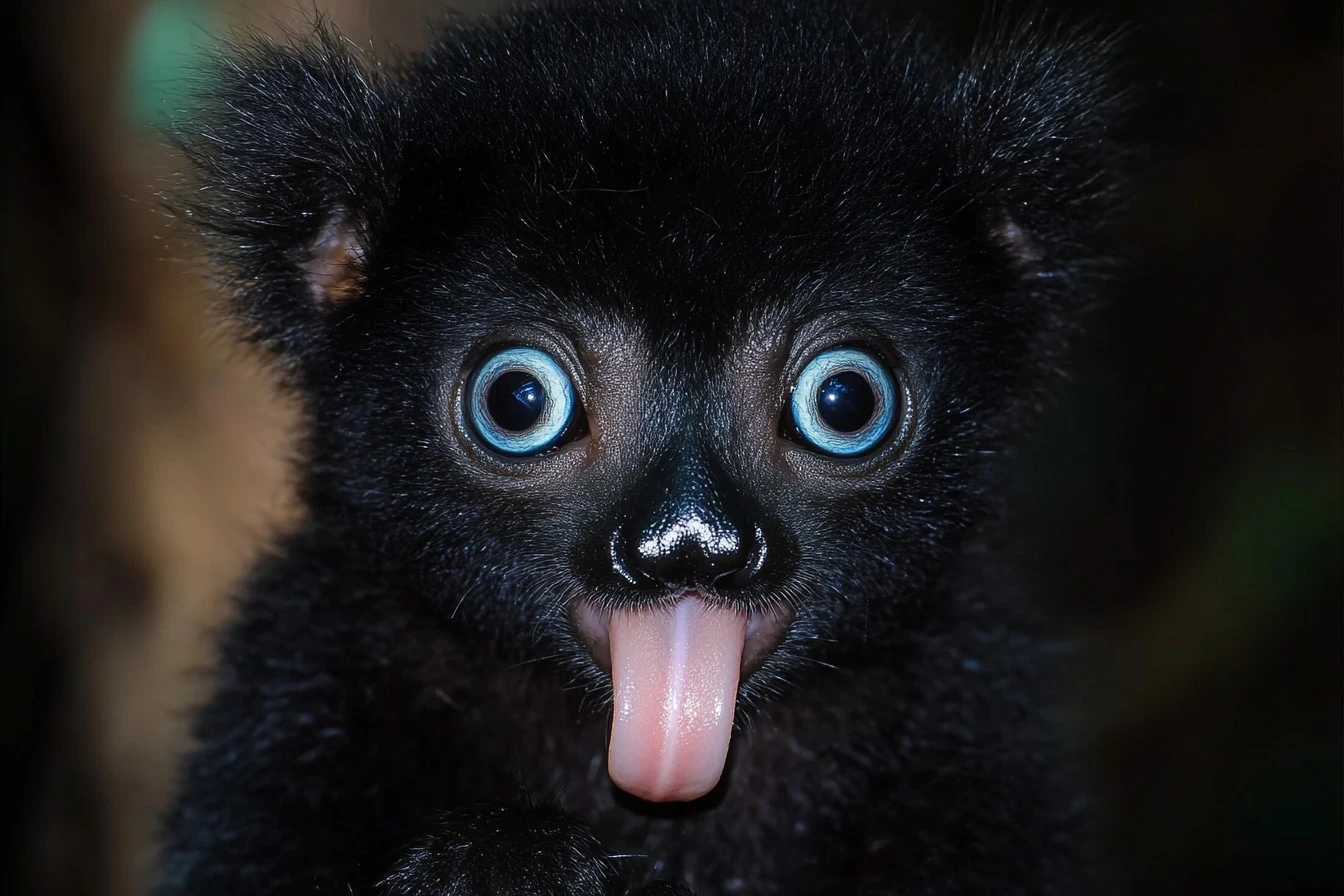 blue eyed black lemur​