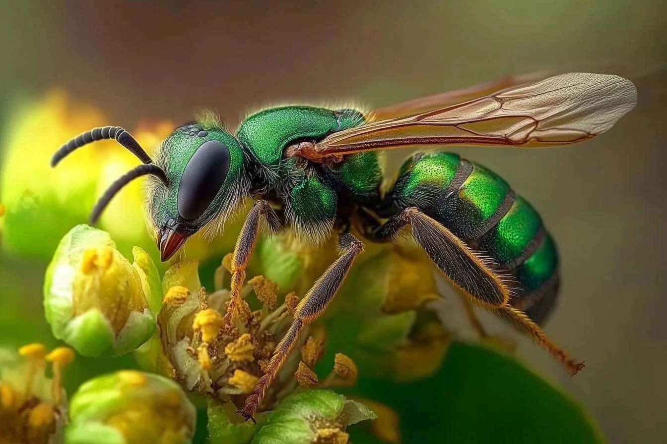 metallic green sweat bee​