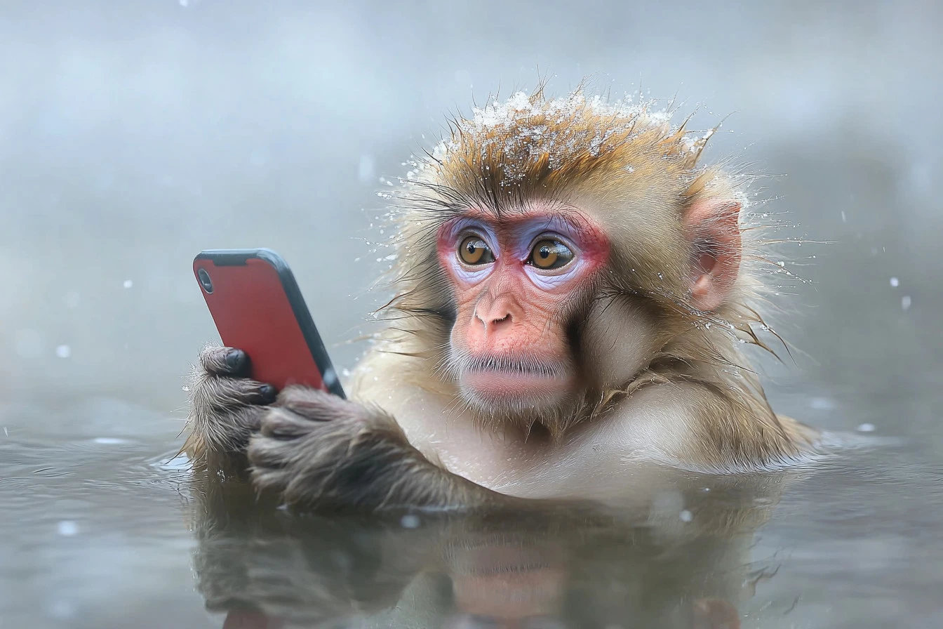 monkey in snow​