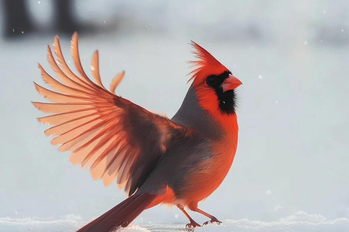 cardinal in the snow​