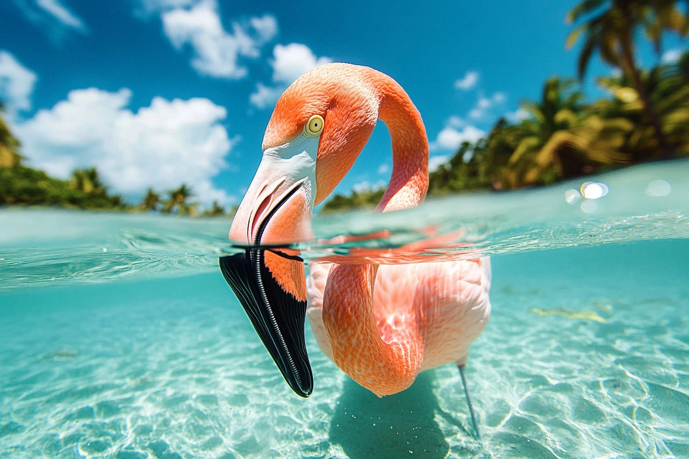 flamingo feeding​