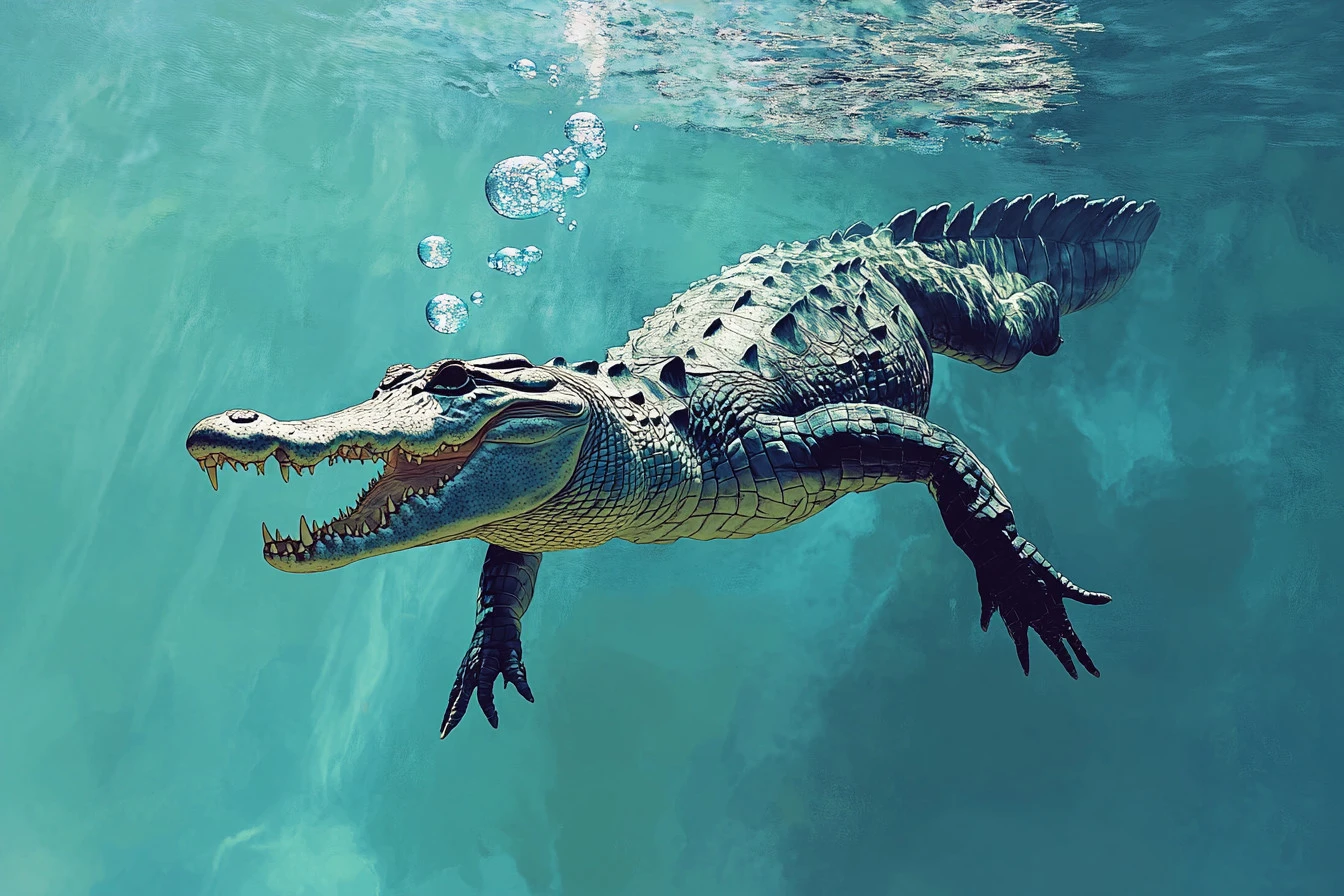 crocodile in water​